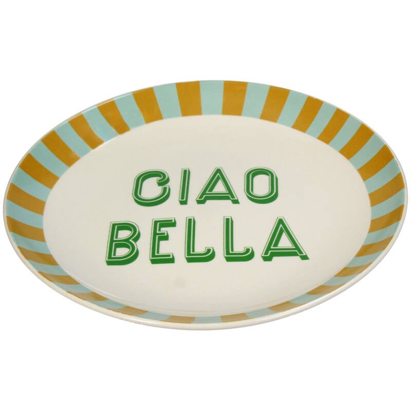 Bord - Ciao Bella 25x25x3,5cm - Wit