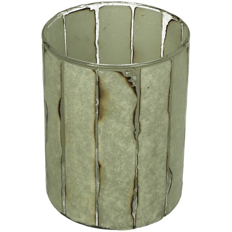 Kaarsenhouder - Glas 10x10x13cm - ivoor