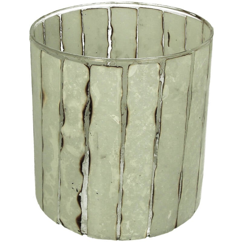 Kaarsenhouder - Hurricane Glass 15x15x16cm - ivoor