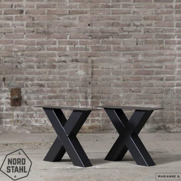 Tafelpoot - X Coffee Leg Staal - Zwart
