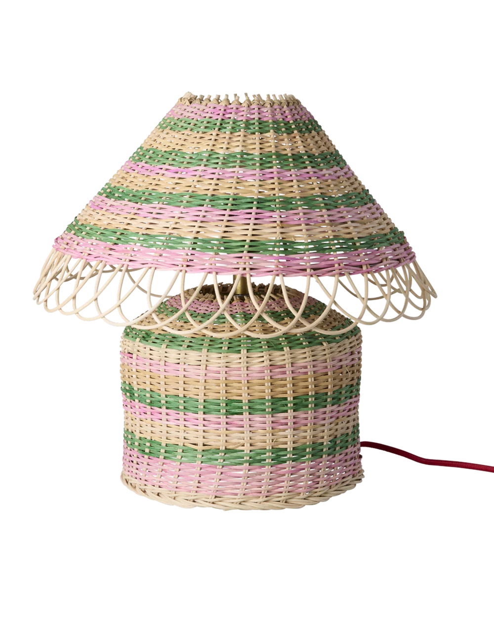 Tafellamp - Laag Natuurlijk Rotan - Roze