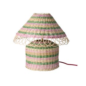 Tafellamp - Laag Natuurlijk Rotan - Roze