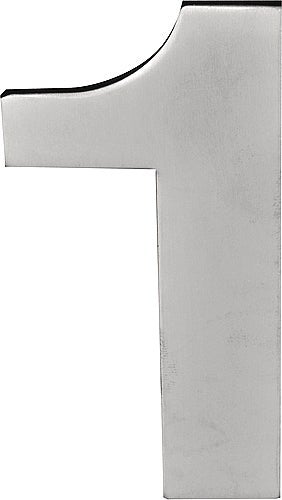 BASICS LBHN100-1 huisnummer 1 met blinde bevestiging en afstandshouders mat roestvast staal