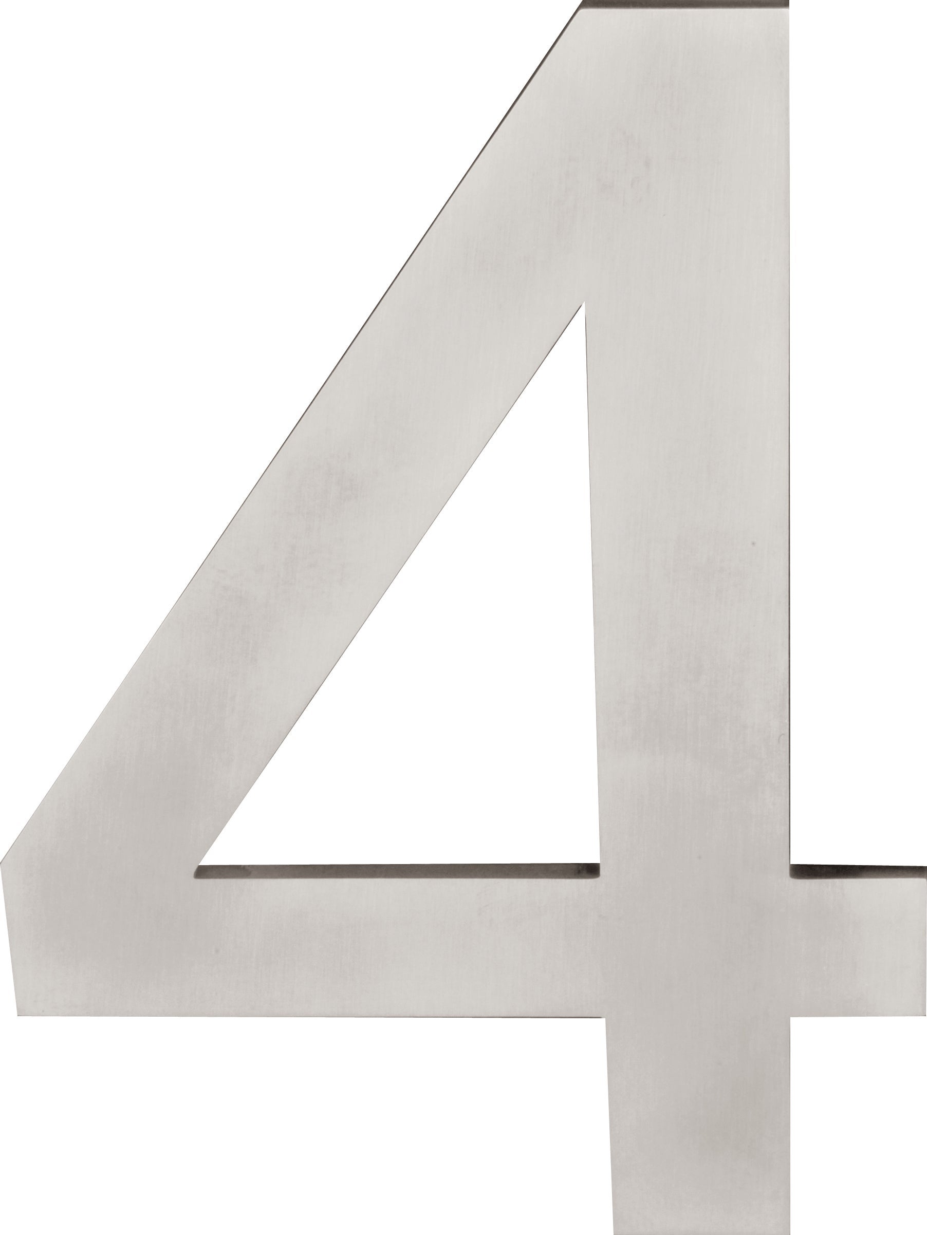 SQUARE LSQHN450-4 huisnummer 4 met blinde bevestiging en afstandshouders mat roestvast staal