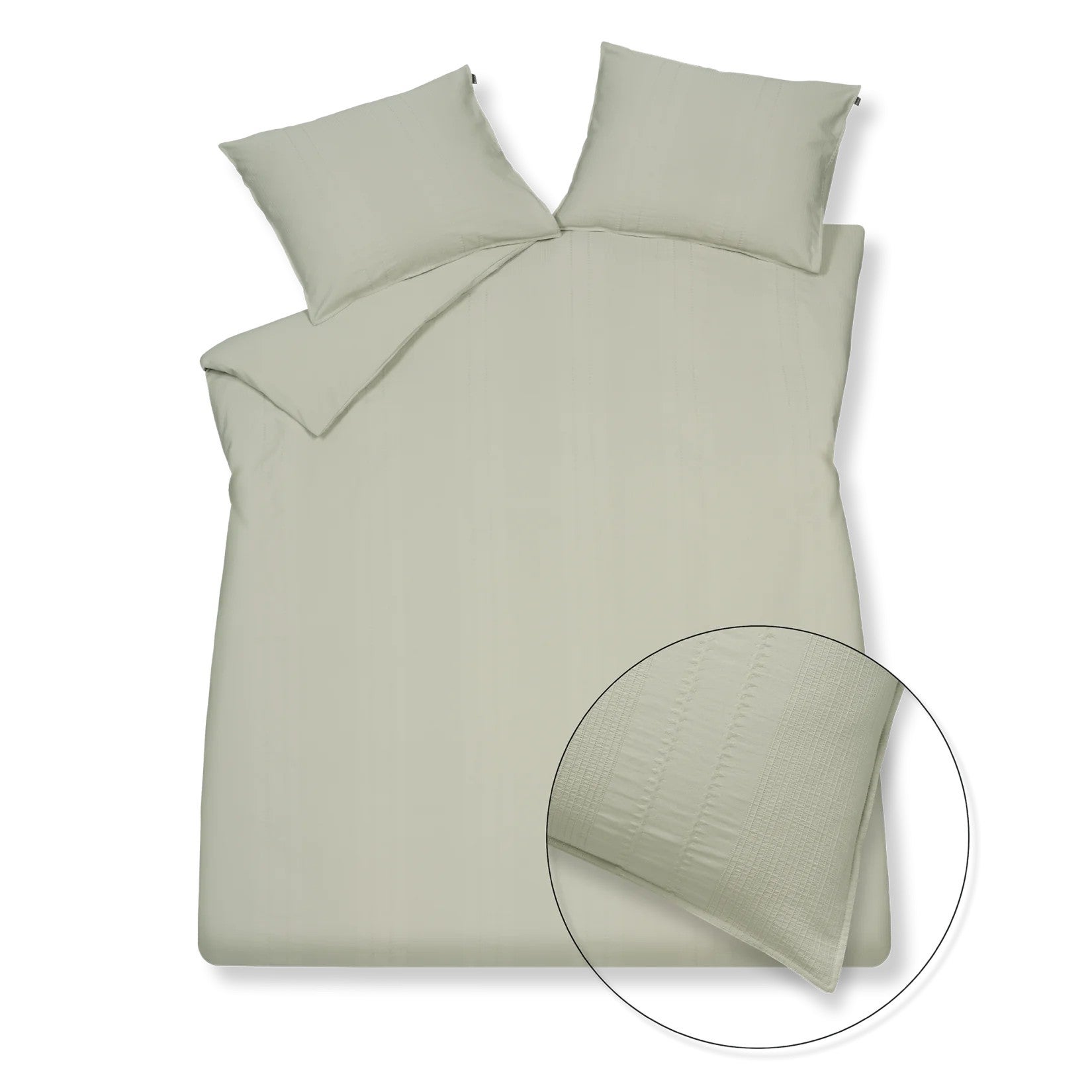 Kussensloop - PURE 24 SEERZUCK 60x70 cm - Smoke green