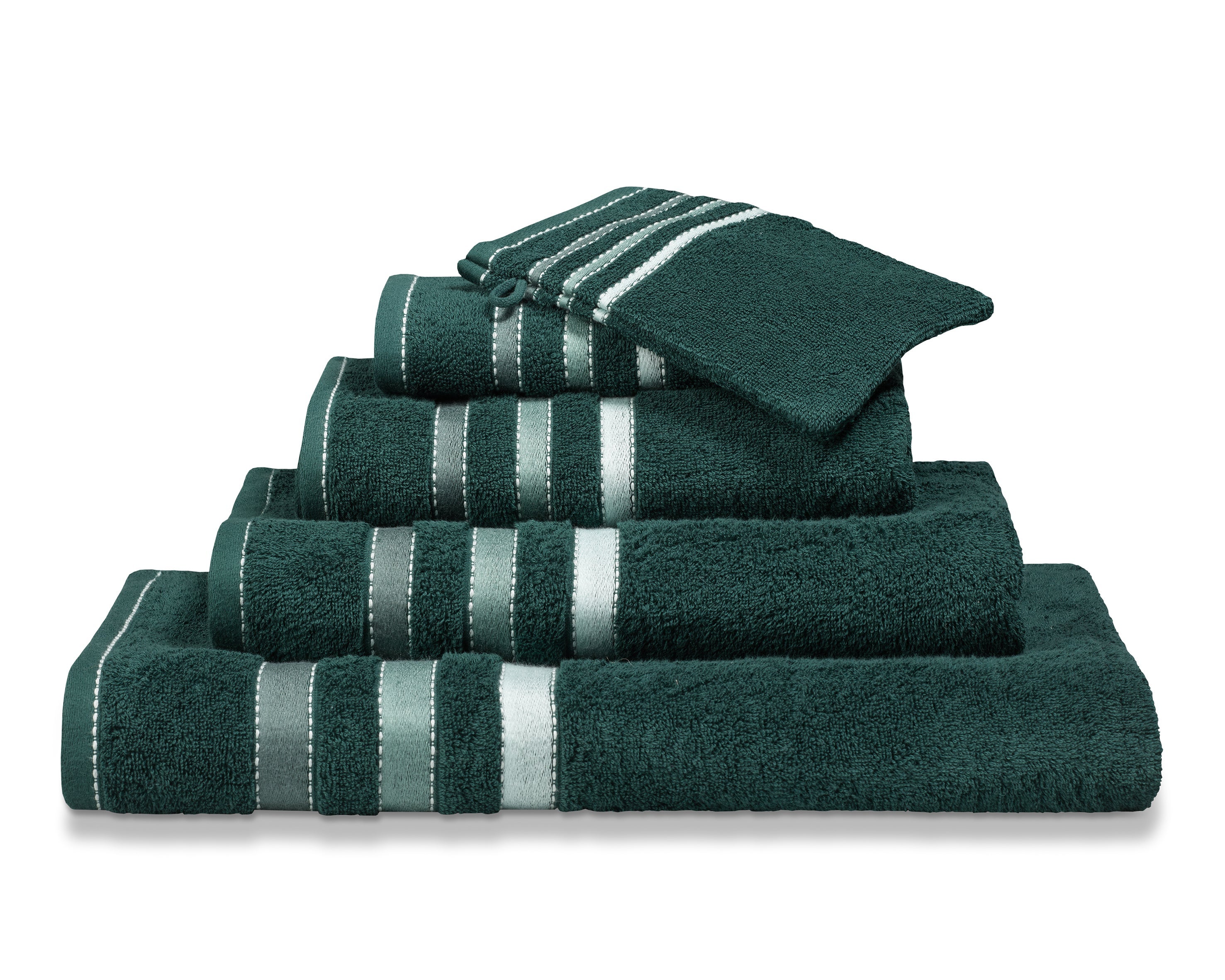 Handdoek Prestige lines 60x110 cm - donkergroen