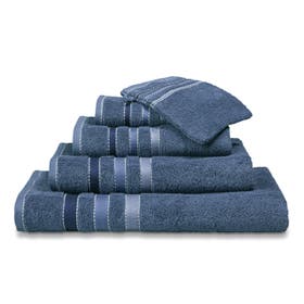 Handdoek Prestige lines 60x110 cm - vintage blue