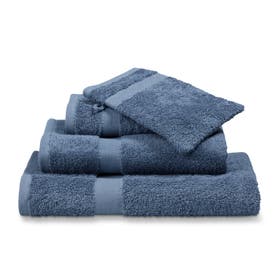 Washandje Prestige plain 16x21 cm - vintage blue