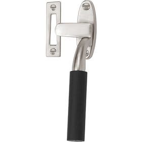 TIMELESS RB-1934 massief raamboompje tbv naar buitendraaiend raam inclusief contraplaatje, niet afsluitbaar RW mat nikkel/ebbenhout