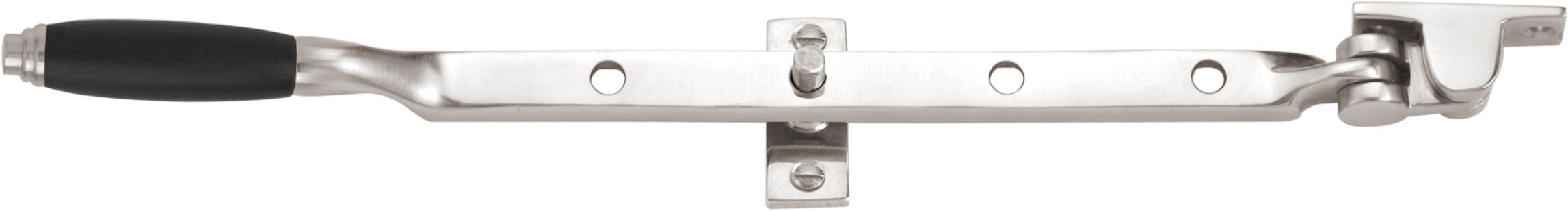 TIMELESS RU-1934 massieve raamuitzetter met twee stelpennen inclusief geleiderail mat nikkel/ebbenhout