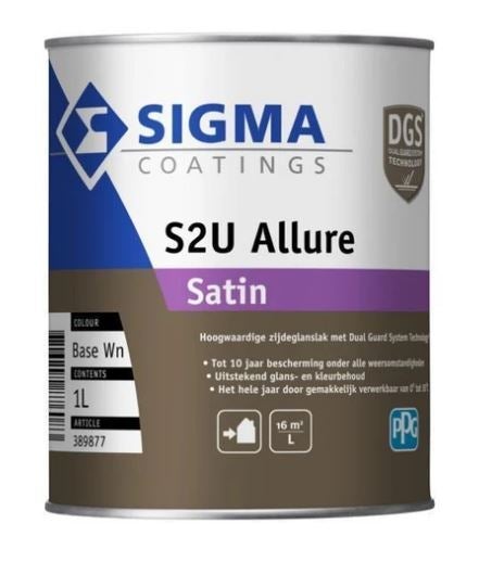 Houtlak -  S2U allure satin 1 liter - basis WN