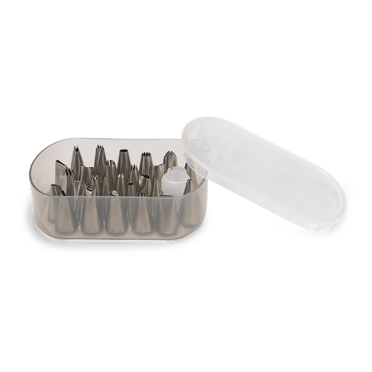 Spuitmond - Adapter + 27 mondjes - Zilver