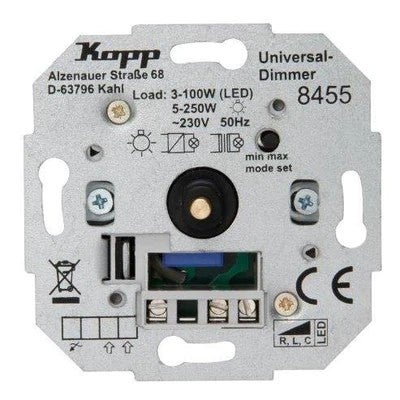 Techniek sokkel - Dimmer LED druk 3-100W - Aluminium