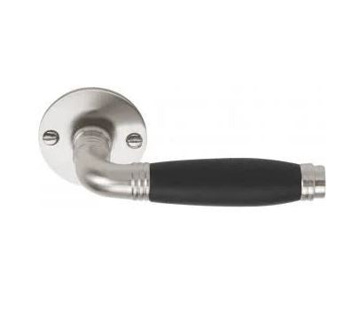 Deurkruk - Tijdloos 1934 ongeveerd op rozet mat nikkel/ebbenhout - zwart