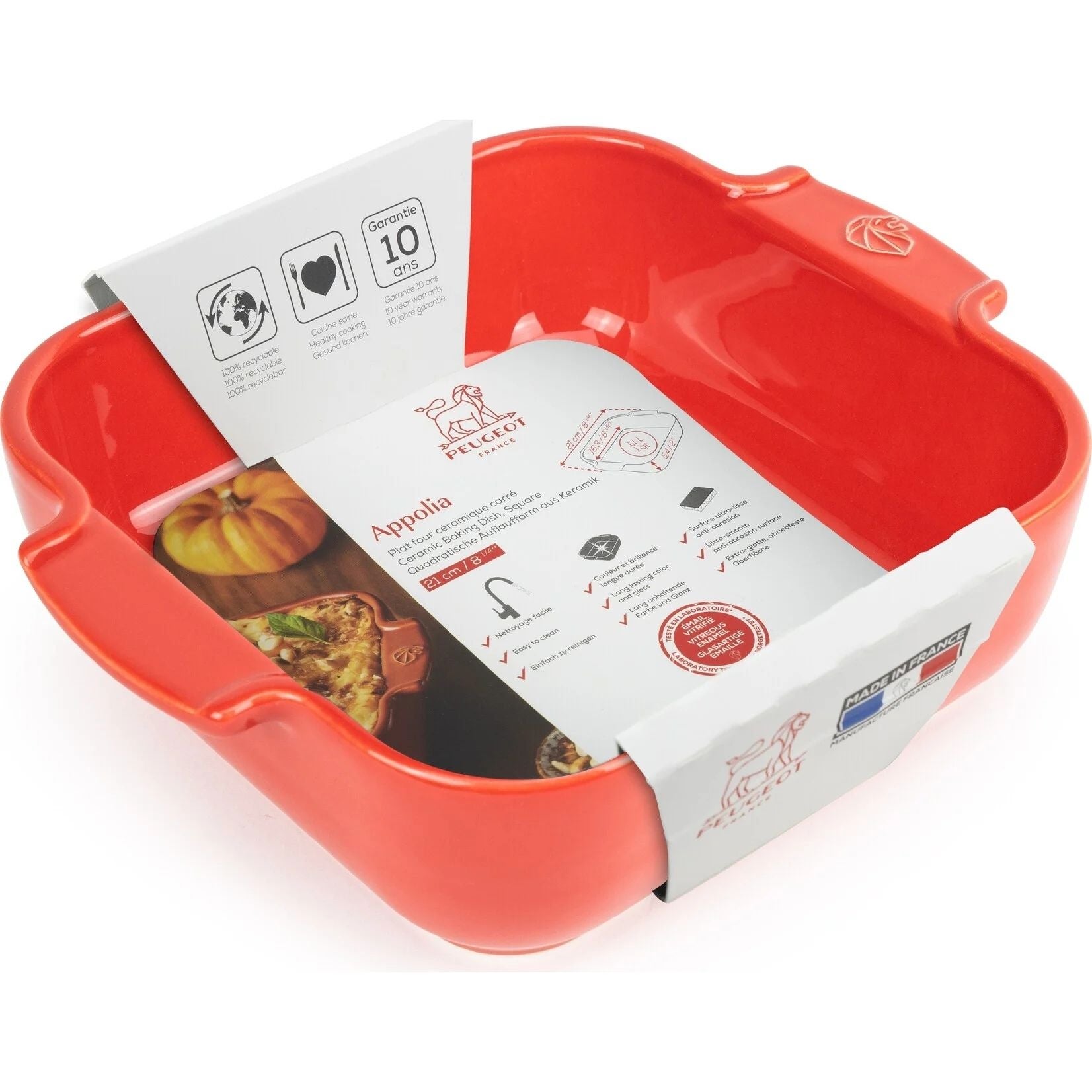 Ovenschaal - Vierkant - 28cm - Rood