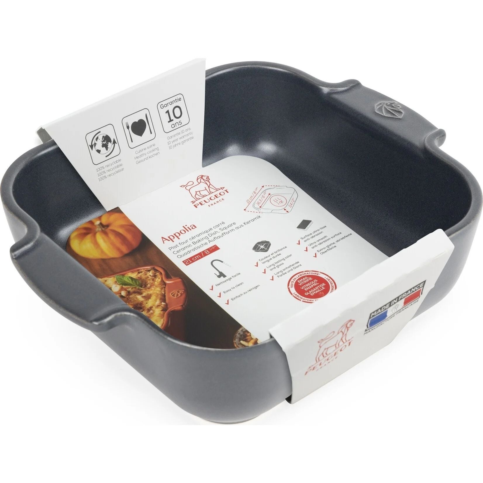 Ovenschaal - Vierkant - 36cm - Grijs