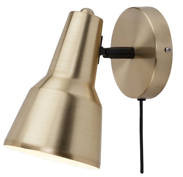 Wandlamp ijzer Valencia b.22 x h.20cm/kap dia.12.5xh.20cm. goud 