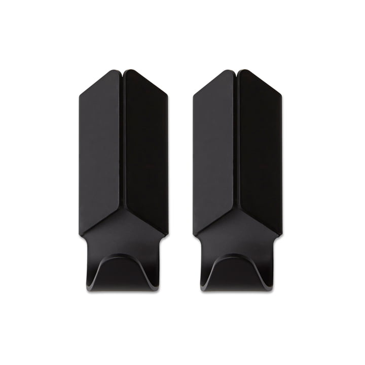 Kapstokhaakjes - Volet Set van 2 - Zwart