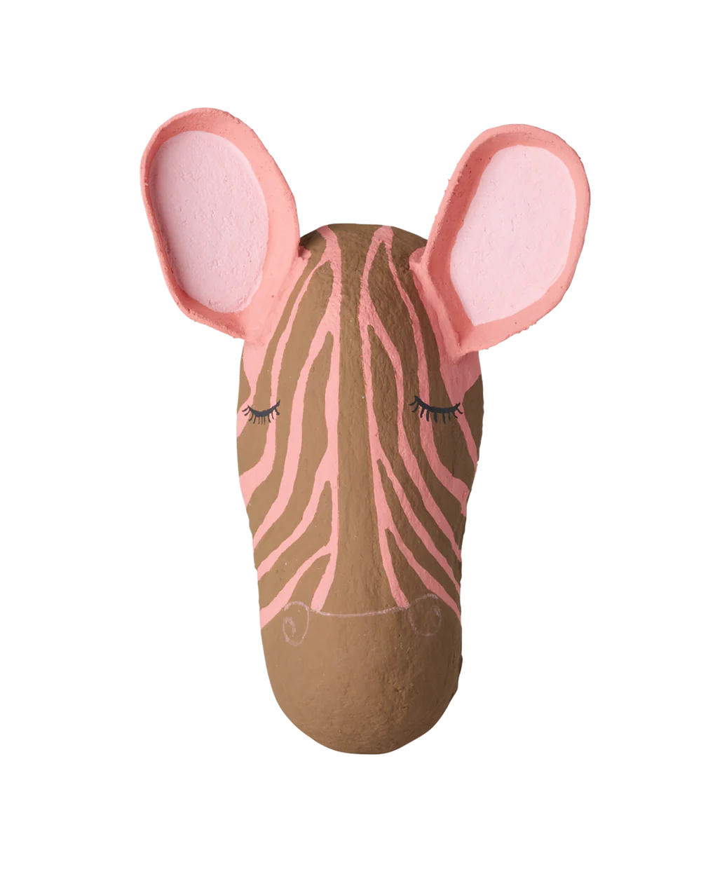 Muurdecoratie - Zebra Papier-mach&eacute; - Roze