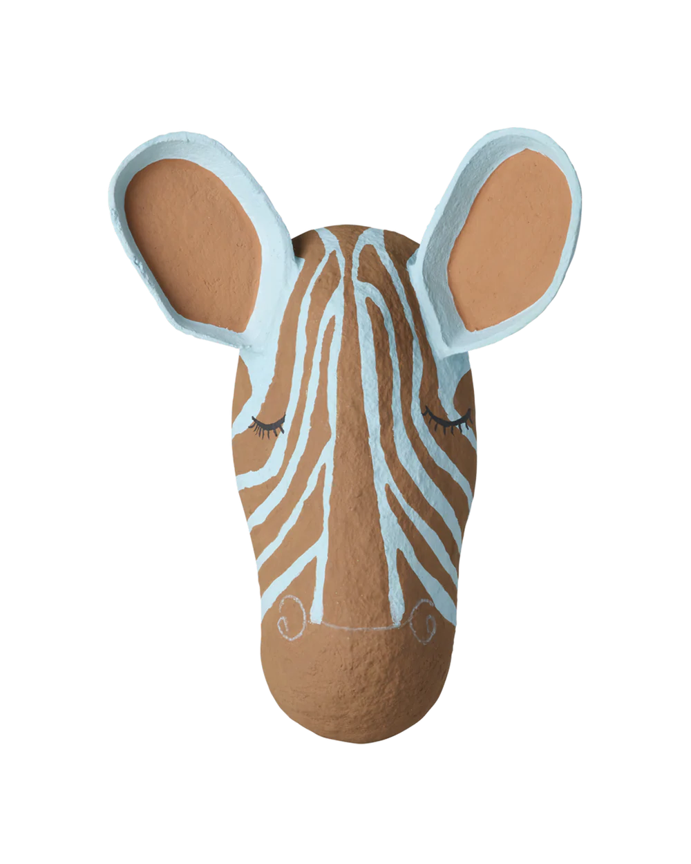 Muurdecoratie - Zebra Papier-mach&eacute; - Blauw