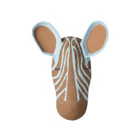 Muurdecoratie - Zebra Papier-maché - Blauw