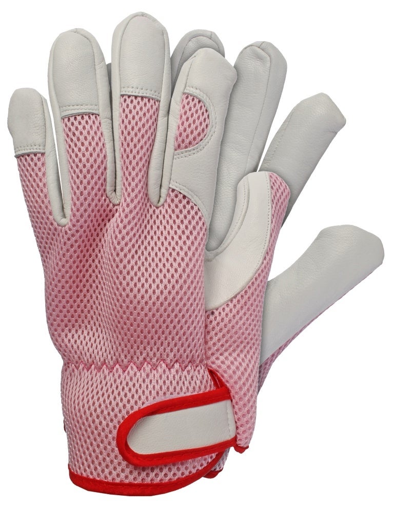 Werkhandschoenen geitenleer roze large