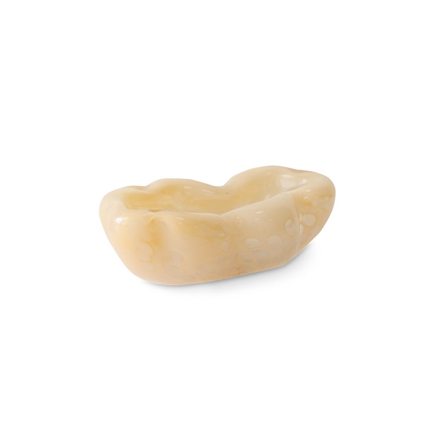 Glass bowl - Oyster - Yellow