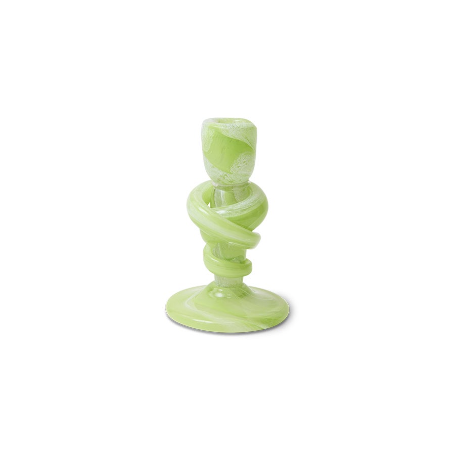 Knotted candle holde - Medium - Green
