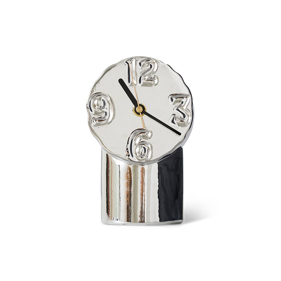 Retro - Ceramic clock - Chrome