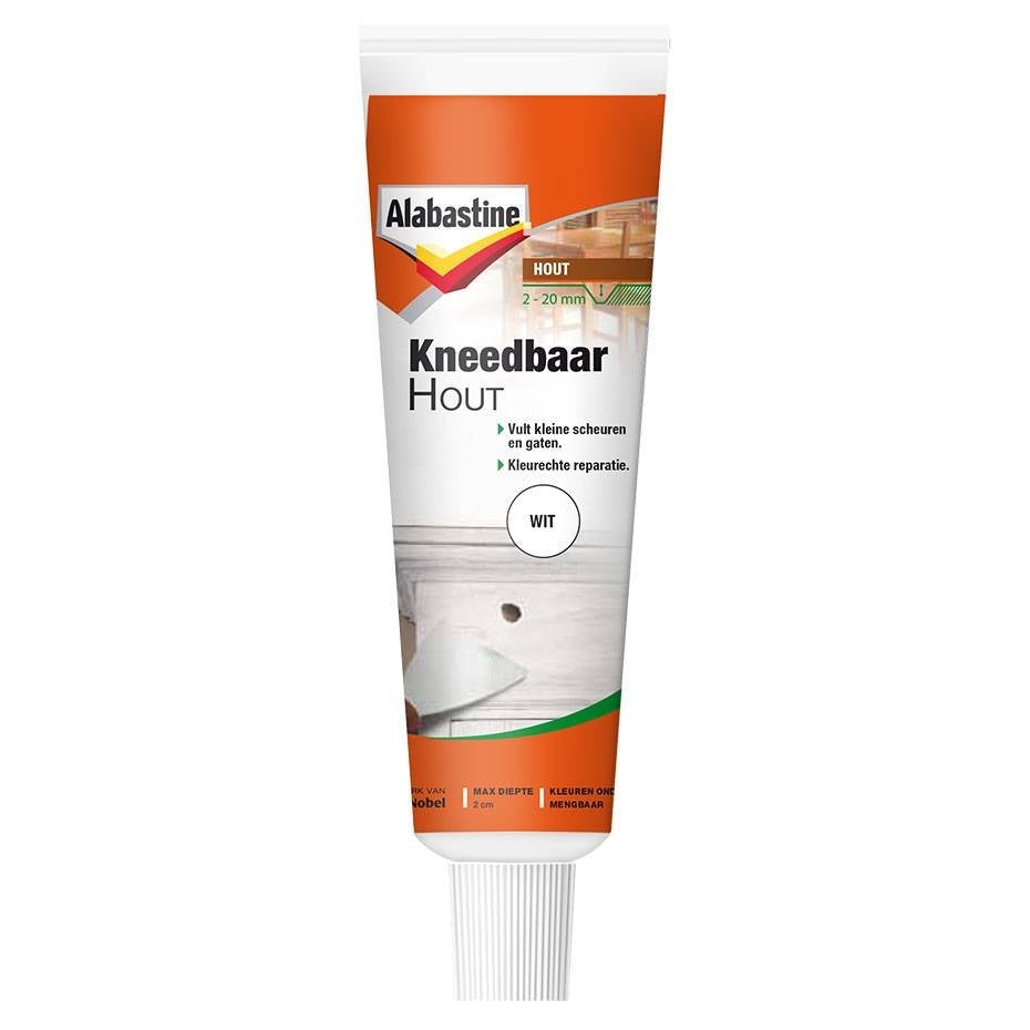 Alabastine kneedbaar hout wit 50 ml