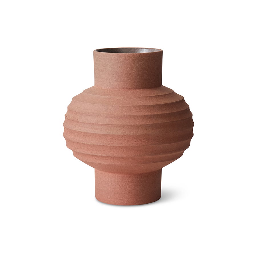 Handcarved  - Bulb vase - Terracotta 