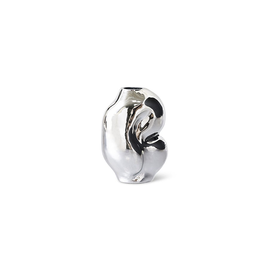 Gleam glass vase - Small Chrome