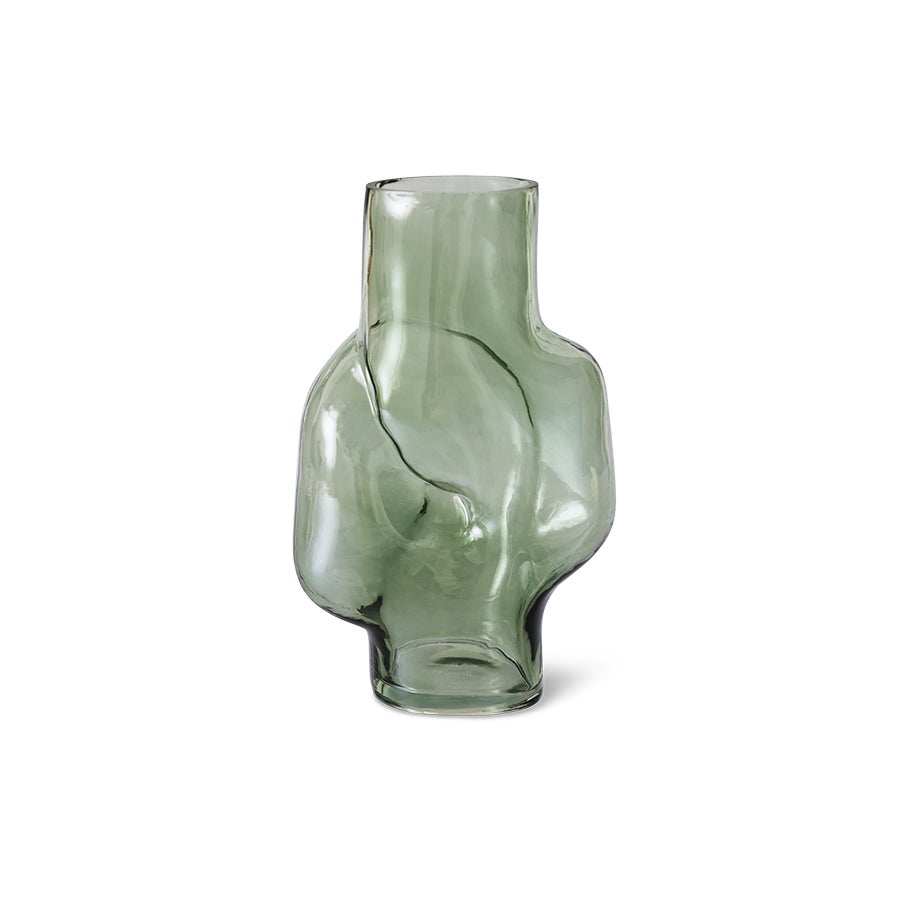 Gleam glass high vase - Olive - Large