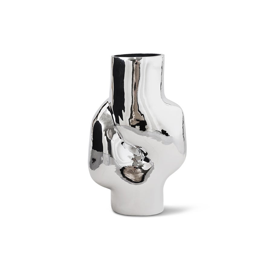  Gleam glass high vase - Chrome - Large