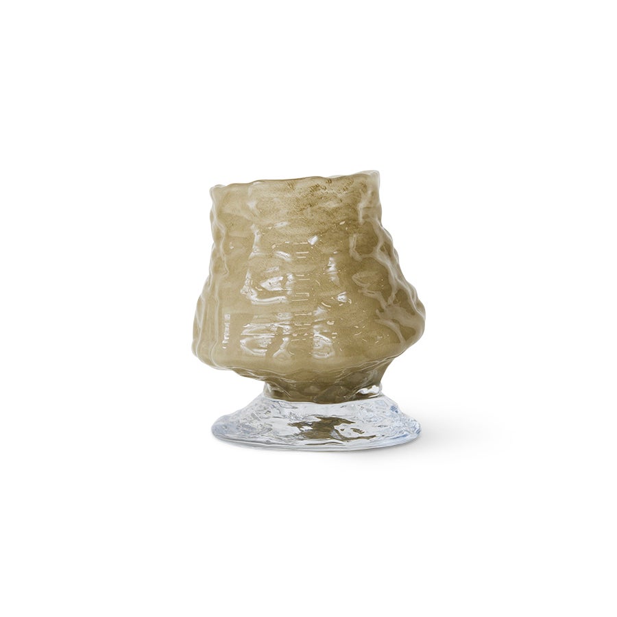 Brut textured - Glass vase - Sage