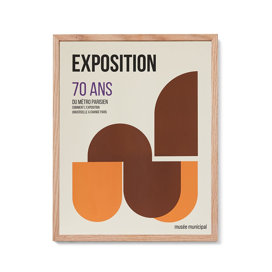 Wandornament - Framed artwork parisian metro 40x50x2.2 - Multicolour