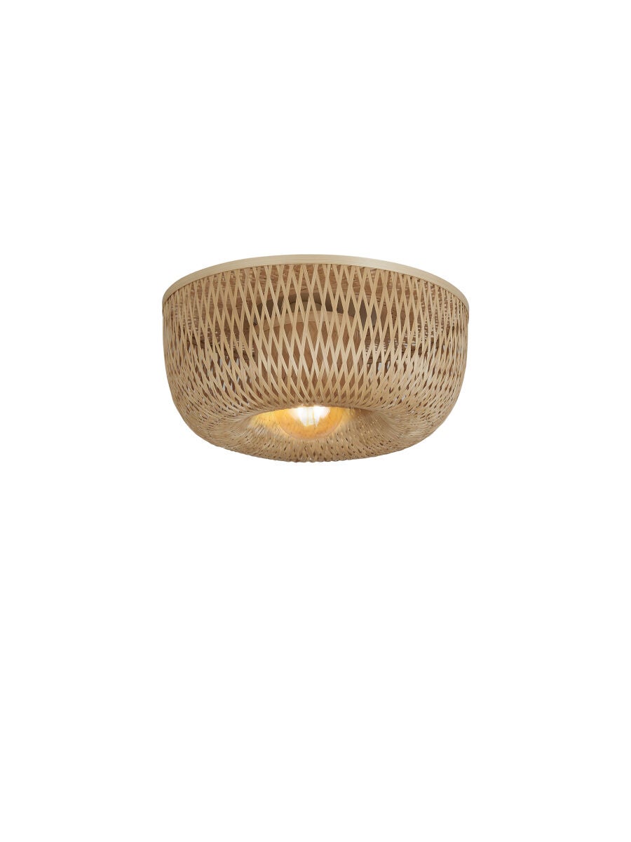 Plafondlamp Barbados bamboe/halfrond kap ø35xh.15cm naturel