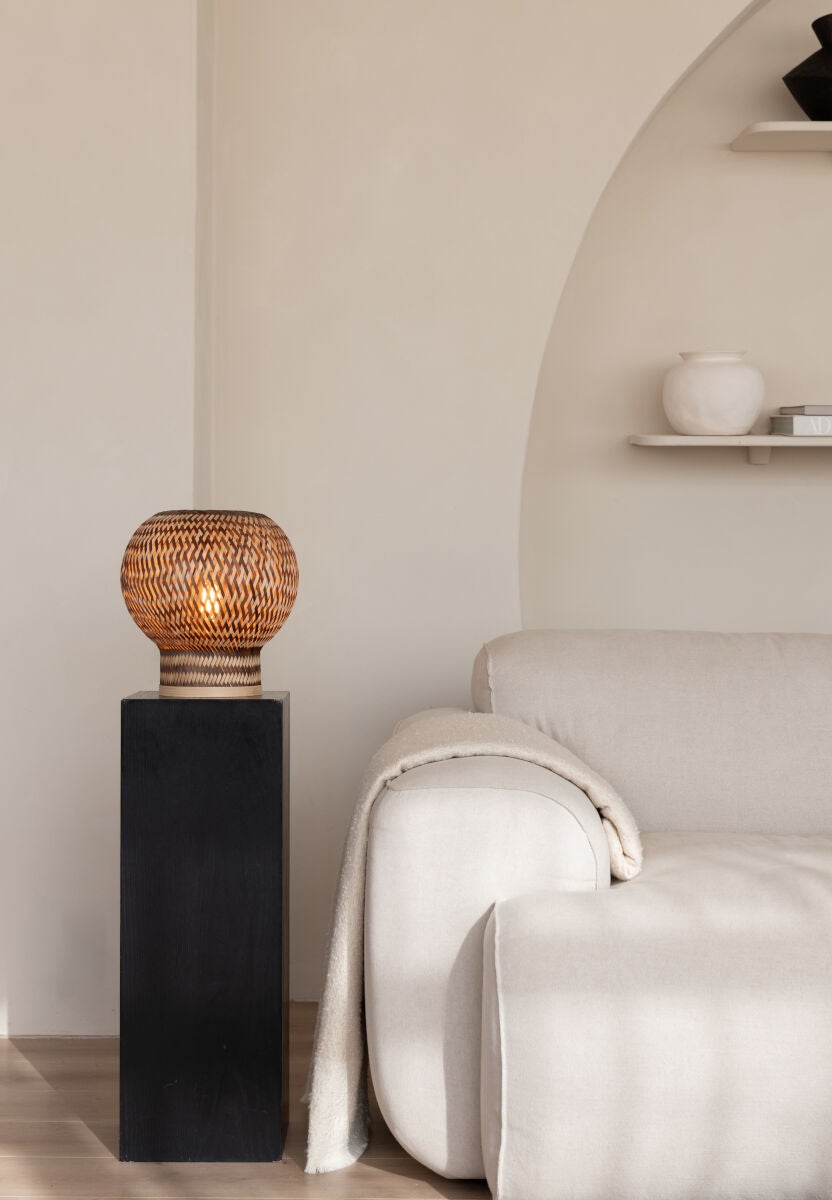 Tafellamp Barbados bamboe/bol ø25xh.27cm naturel/bruin