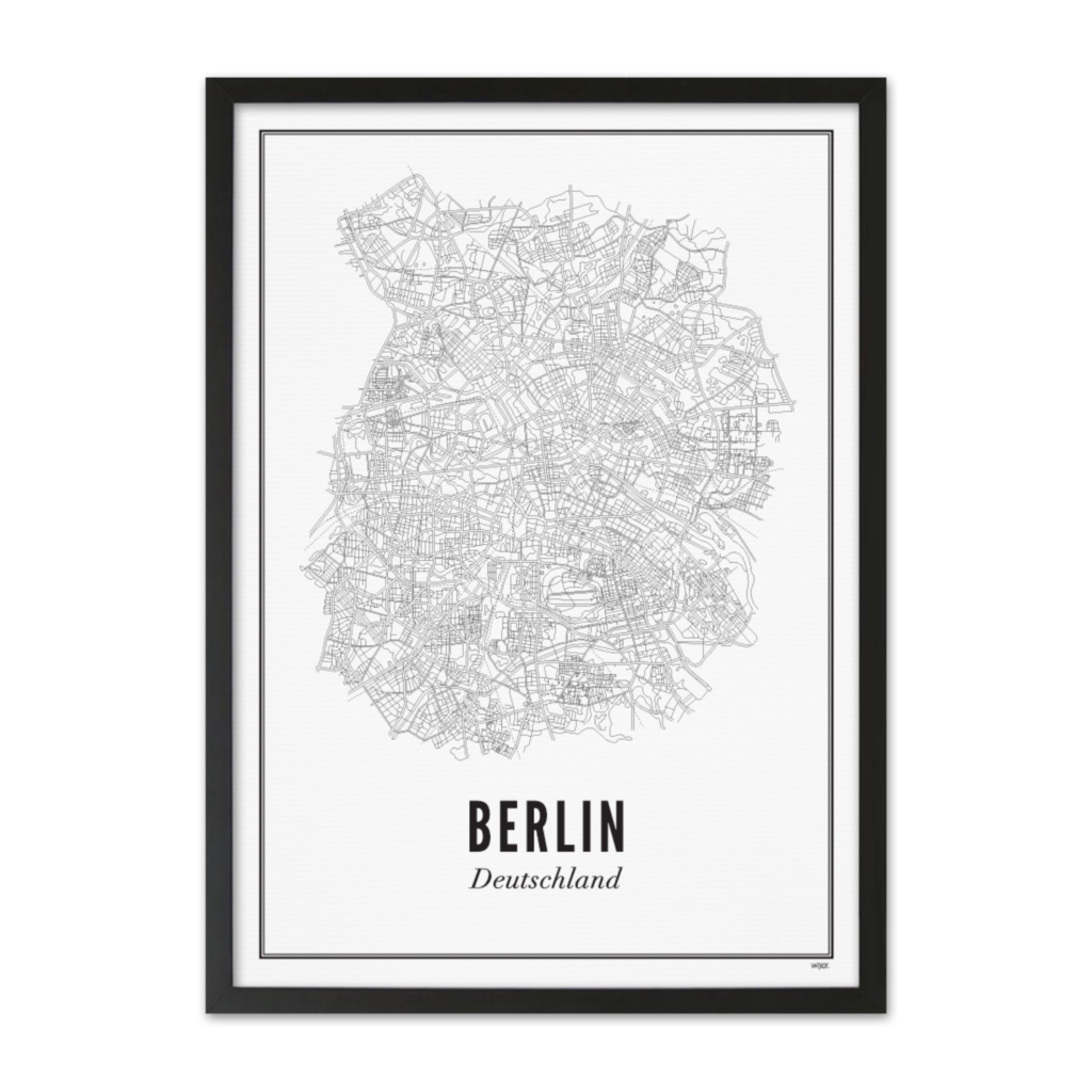 Poster - Berlin stad 21x30cm - Wit