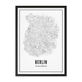 Poster - Berlin stad 21x30cm - Wit