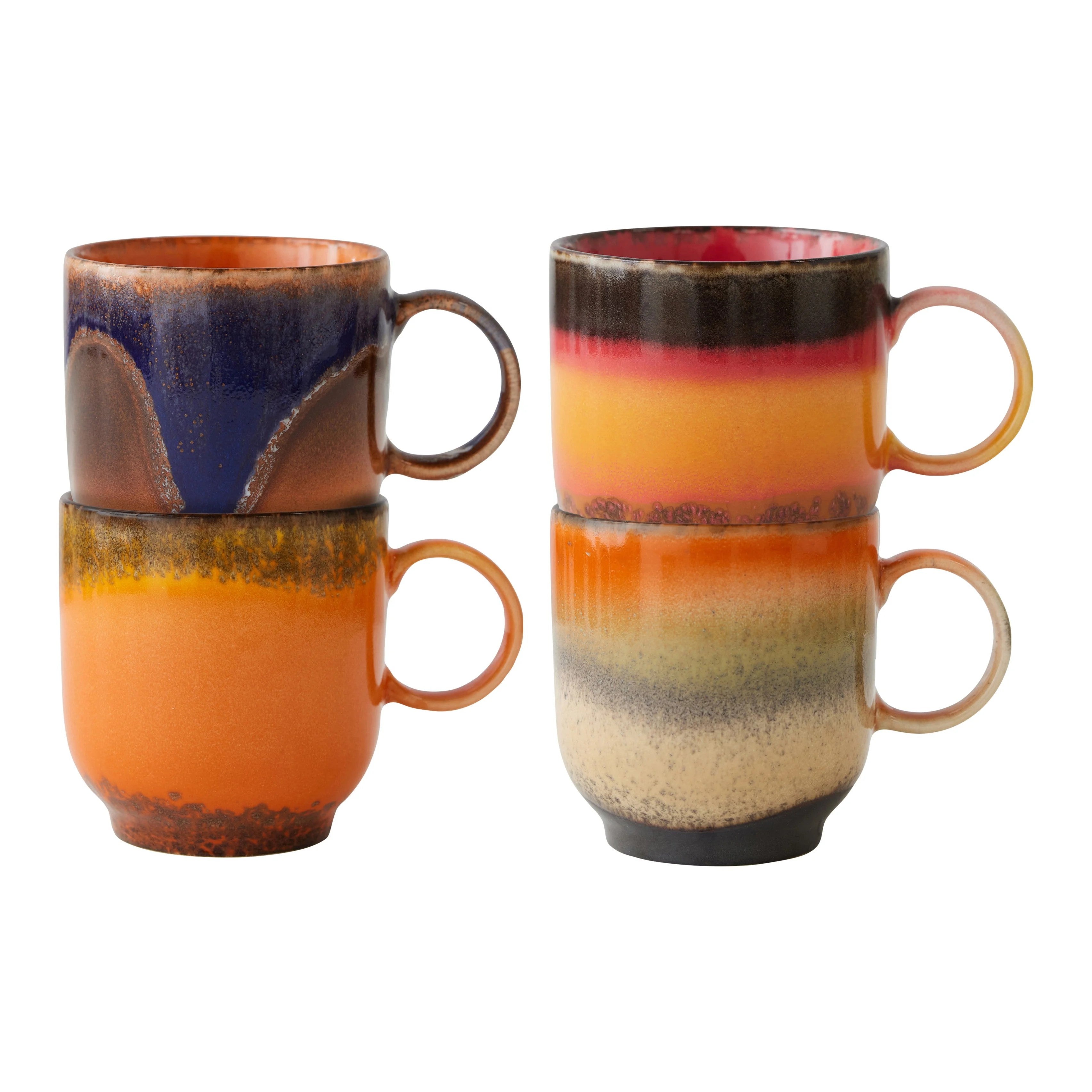 Koffiekopjes - 70's Ceramic - Brazil (set van 4)