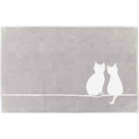 Badmat - Cute Cats You & Me 50x80cm - Platina/wit