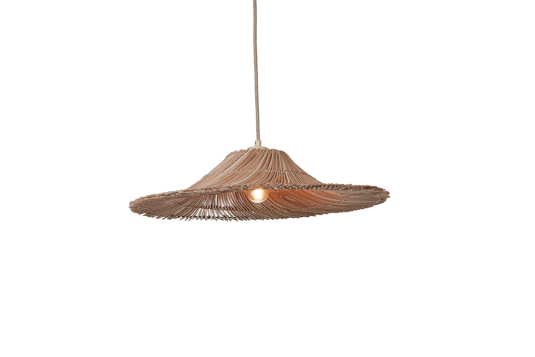 Hanglamp Cancun rotan/kap ø53xh.11cm naturel, S