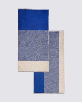 Badhanddoek set (2st) - Cobalt Blue/Ecru - 70x140 cm 