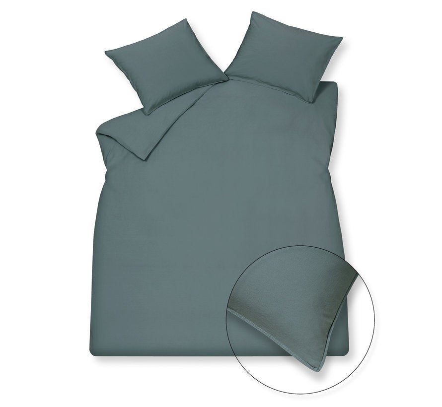 Dekbedovertrek - Washed cotton Tweepersoons 240 x 220 cm - Storm blue 173