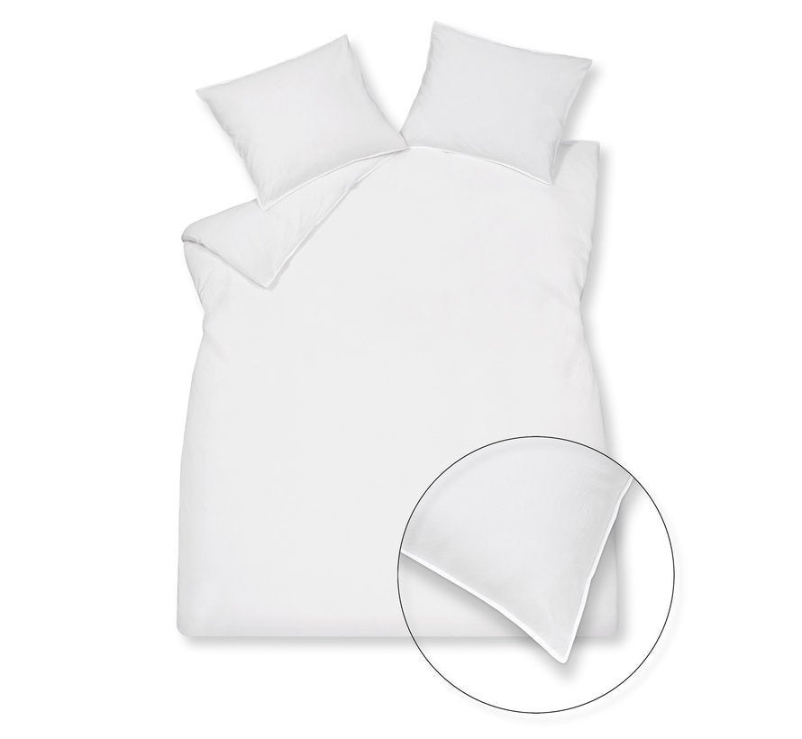 Dekbedovertrek - Washed cotton Eenpersoons 140x220cm - White 90