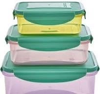Opbergdoos- Voedseldoos Rectangular set van 3 - Multicolor