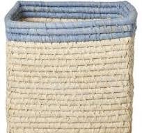 Opbergmand - Raffia 20x20x20cm - Naturel/Blauw