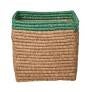 Opbergmand - Raffia 20x20x20cm - Naturel/Groen