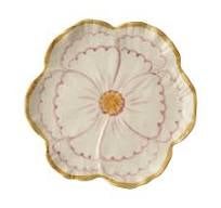 Gebaksbord - Bloem bordje Ø19,5cm - Geel/Naturel 